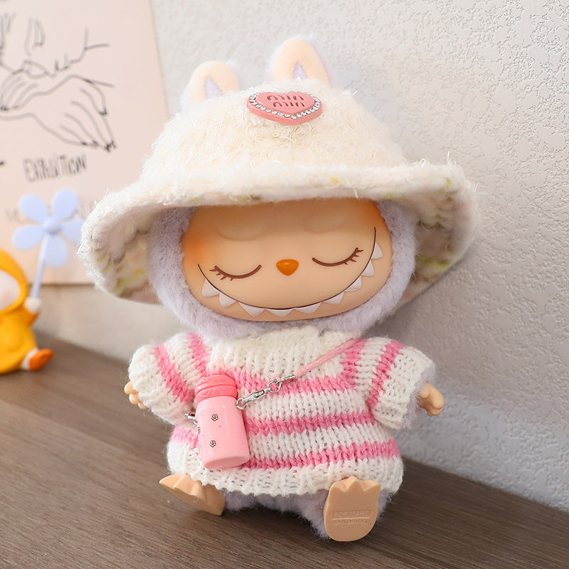 One, two and three generations of blind box with Labubu baby clothes pendant cloth cloth sit party clothes sweater hat accessories