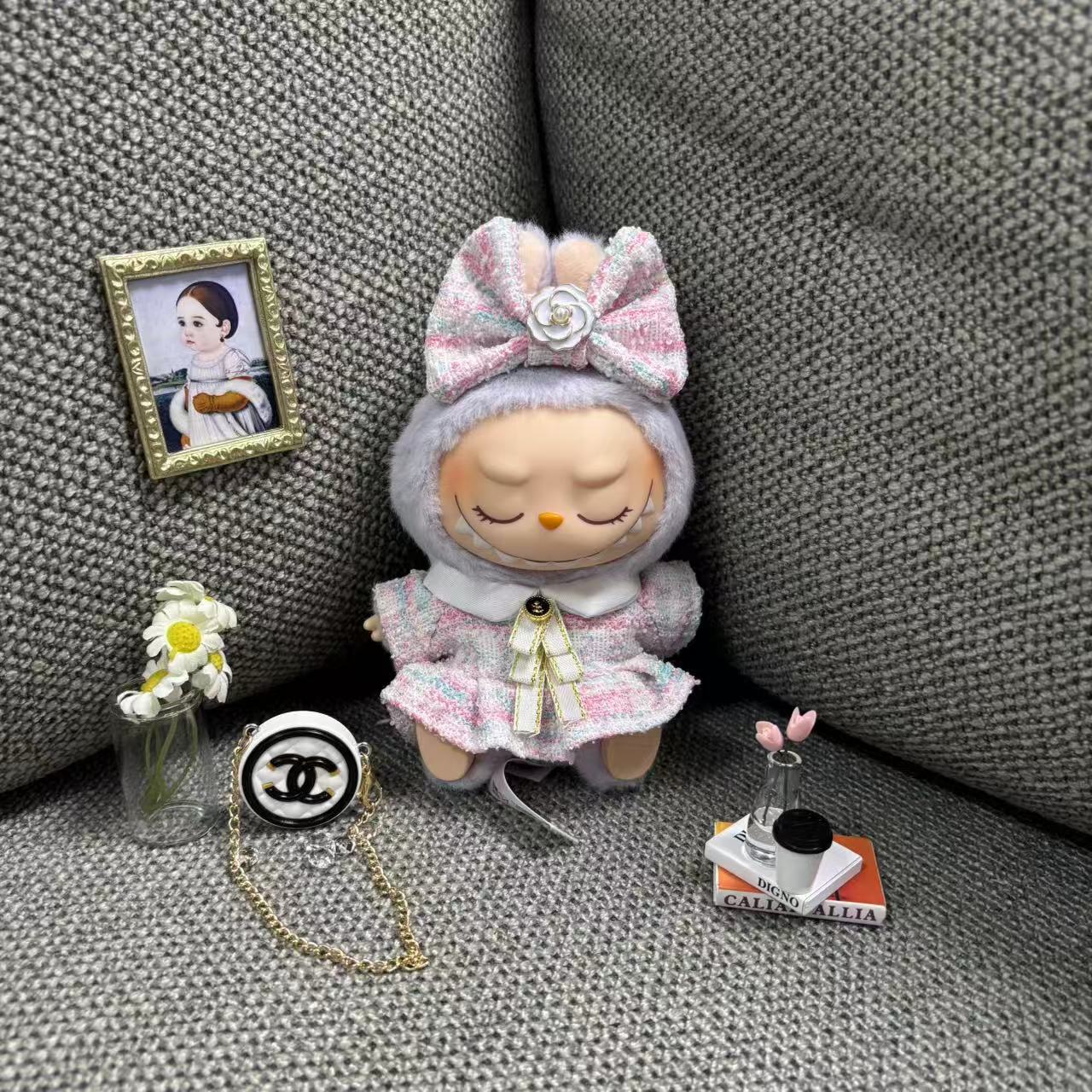 Labubu Doll Clothes - 17cm Macaron Style Outfit for Vinyl Dolls