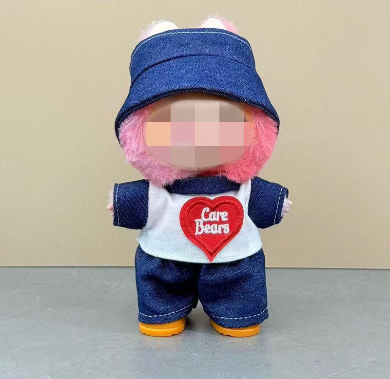 Labubu Doll Baby Clothes Outfit - 17cm Vinyl Doll Overalls Suit