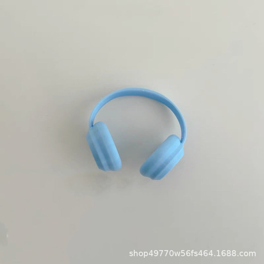 Suitable for Labubu Pendant Doll Headphones 10cm Cotton Doll Macaron Head-Mounted Labubu Headphones Matching