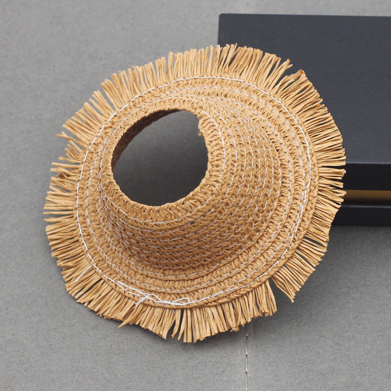 Labubu Doll Straw Hat - Woven Top Accessory for 17cm Pendant Dolls