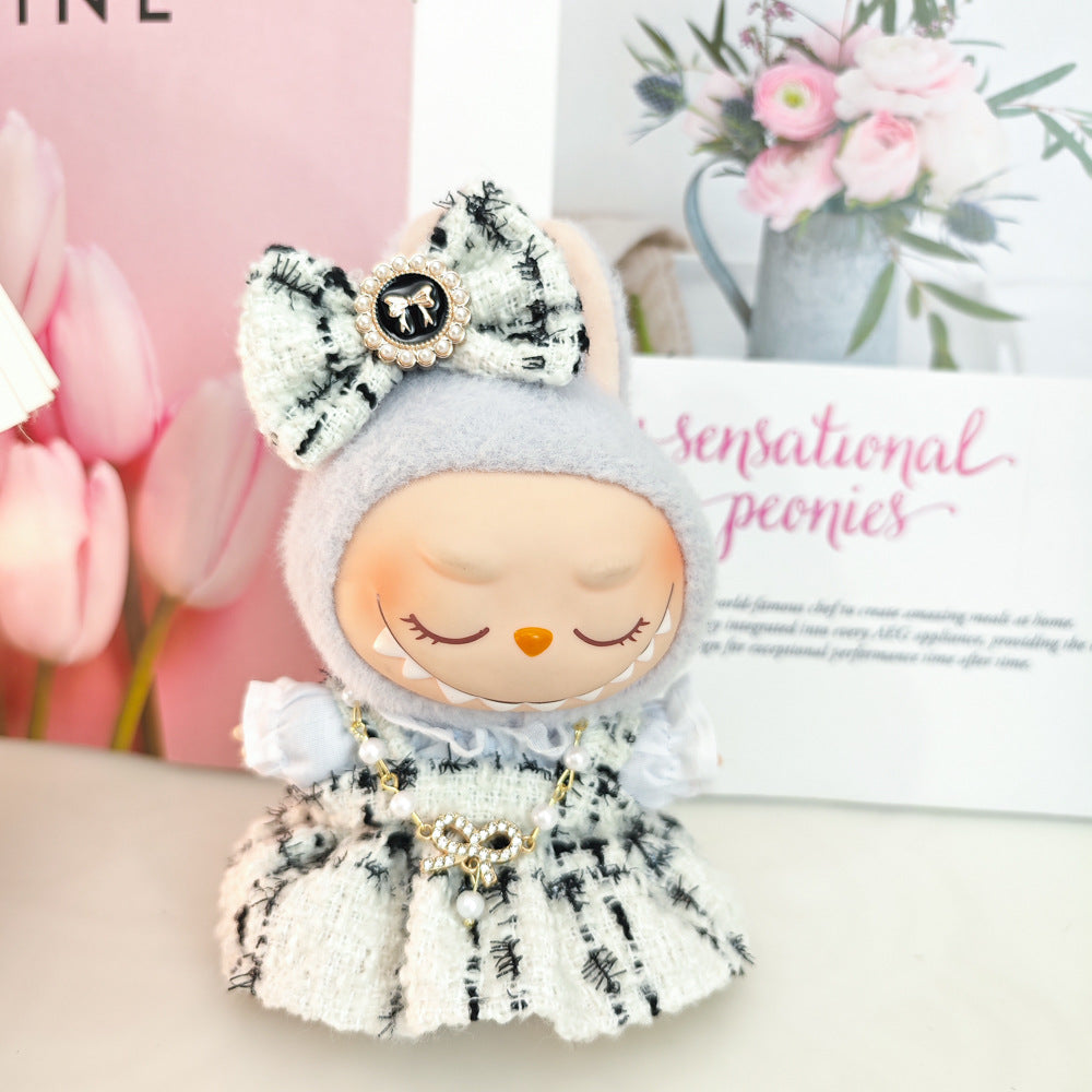 Labubu Doll Outfit Set - 4-Piece Skirt & Accessories for 15-17cm Vinyl Doll