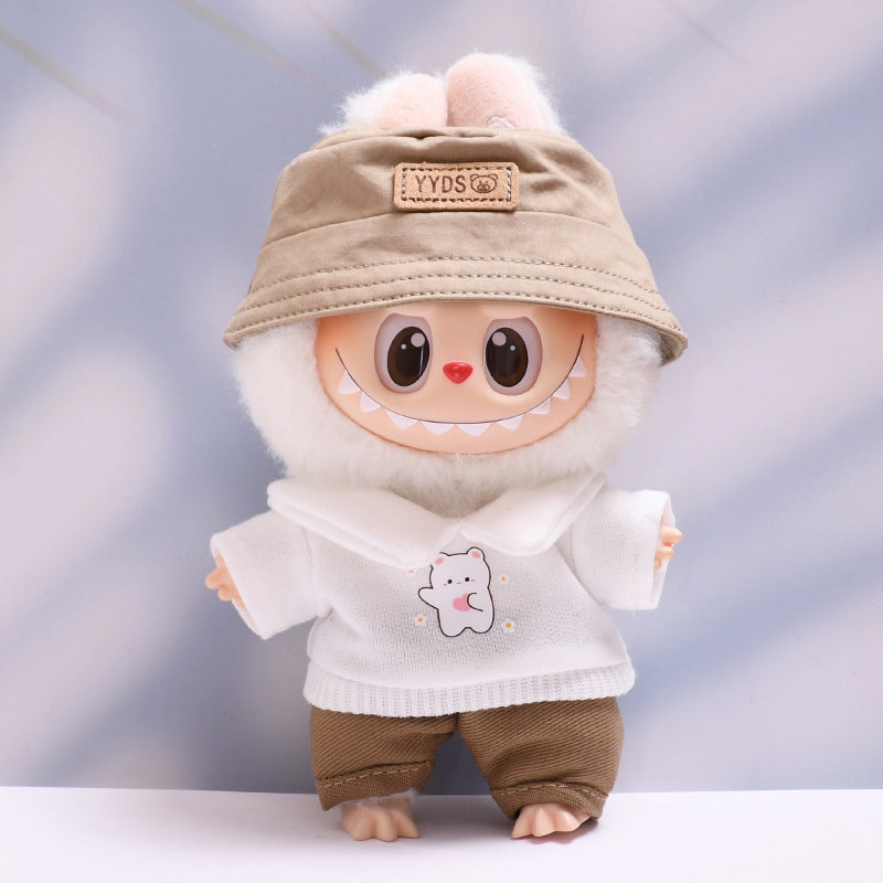 Labubu Doll Baby Clothes Outfit - White T-Shirt & Pants Suit Set