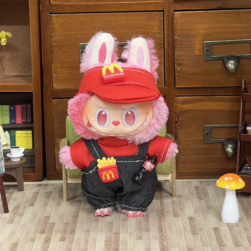 Labubu Doll Clothes 17cm Pendant First, Second and Third Generation Vinyl Plush Doll Replacement Clothes Set Wholesale