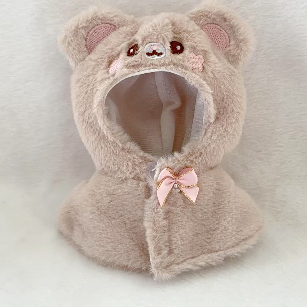 Labubu 17cm Doll Clothes - Cute Animal Cape for Panda, Kitten, Husky