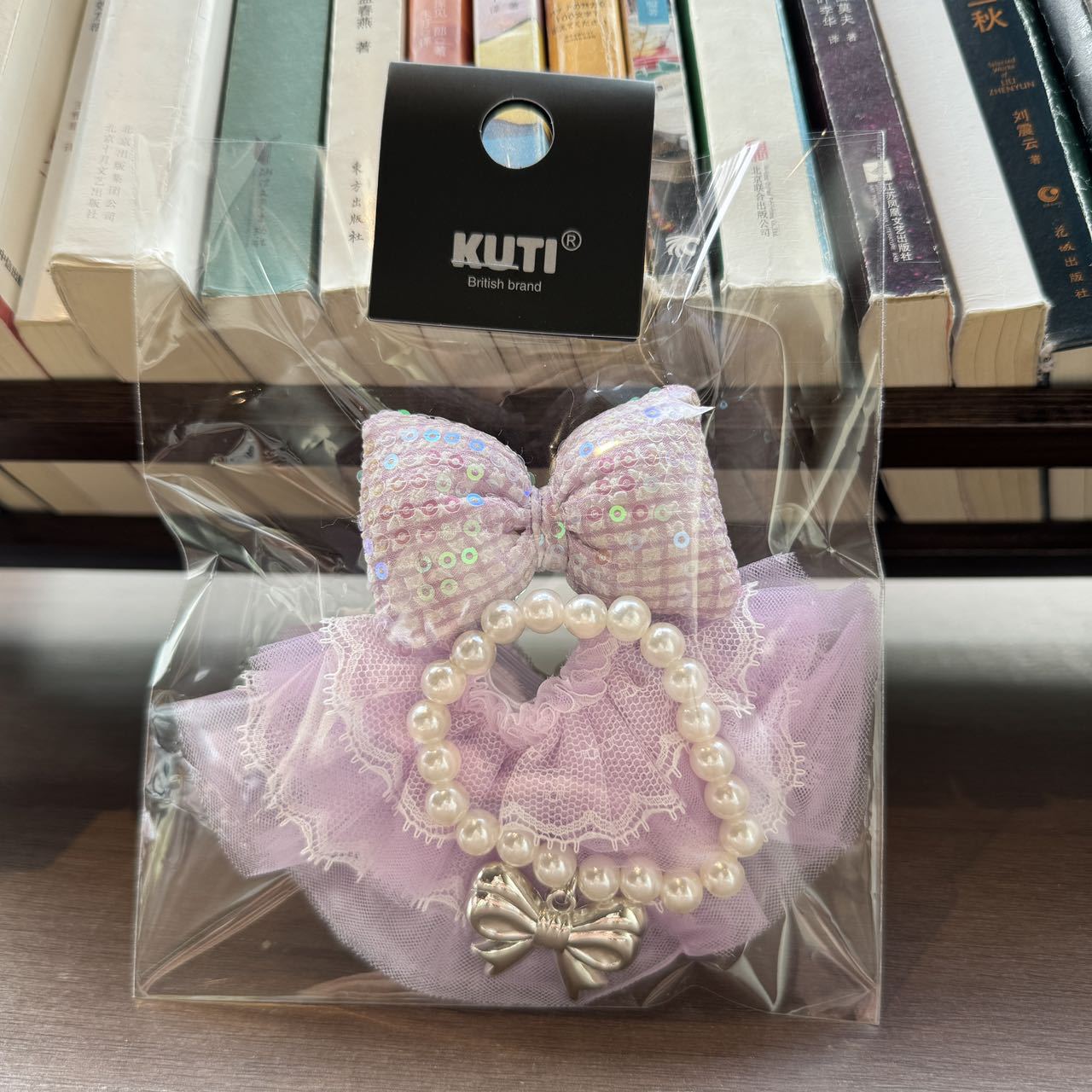 Labubu Doll Pearl Bow Necklace Set - Green, Purple, Pink, White, Blue