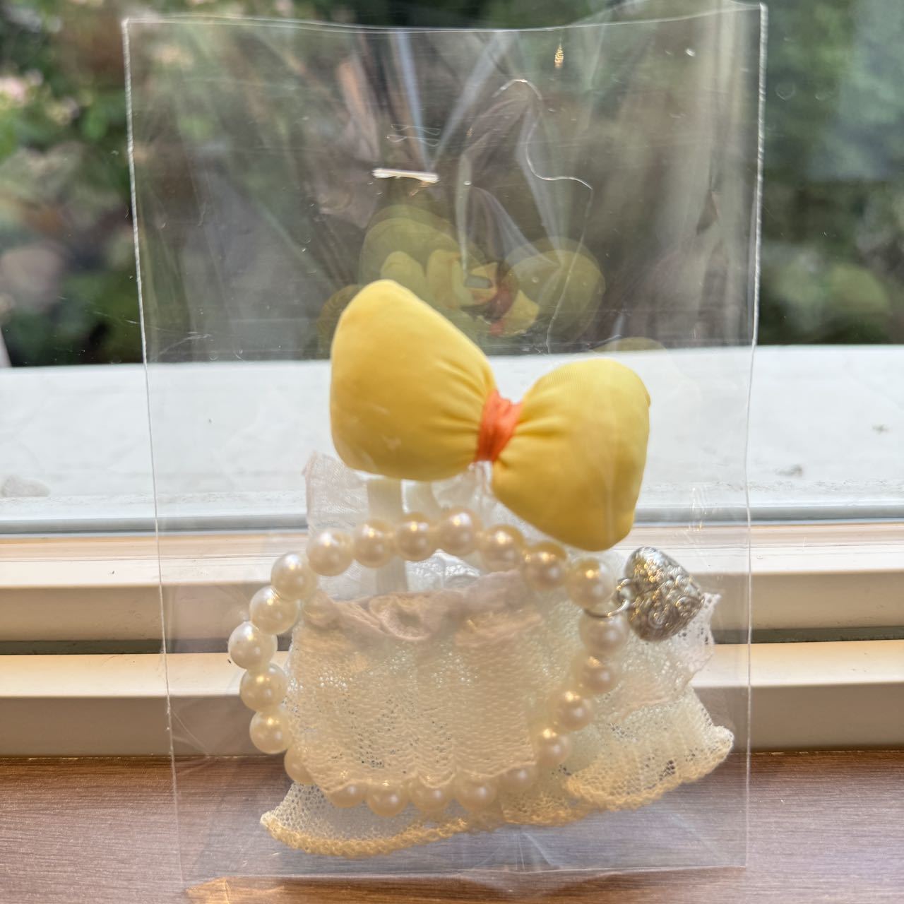 Labubu Doll Pearl Necklace Skirt with Bow - Yellow, Blue, Green, Pink
