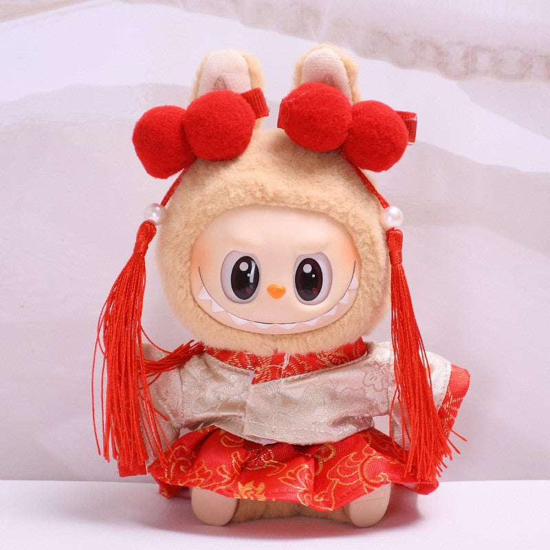 Labubu Doll New Year & Christmas Outfits - Tang Suit, Shawl, Hat Sets