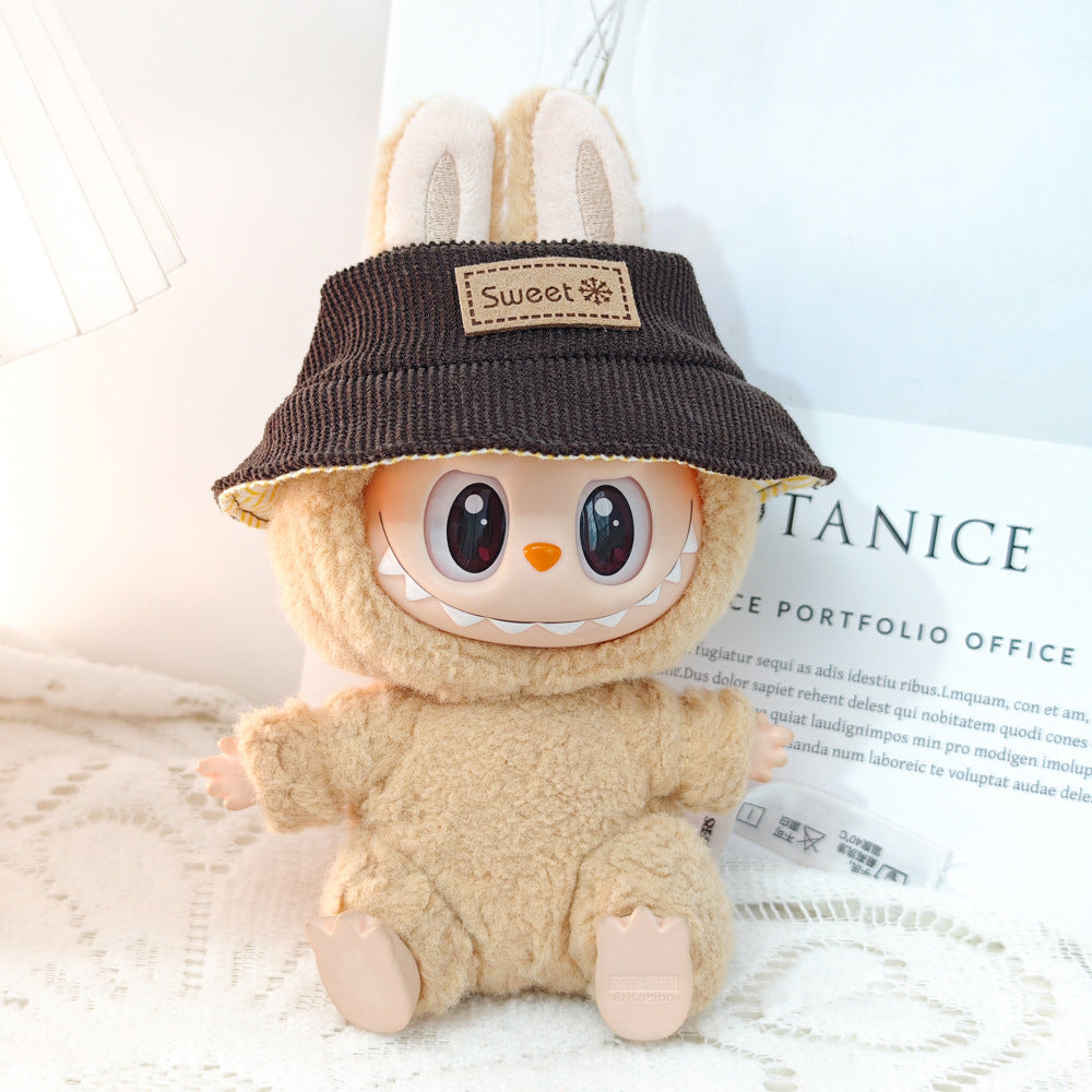Labubu Doll Outfit Set - Panda Overalls & Hat for 1st & 2nd Gen