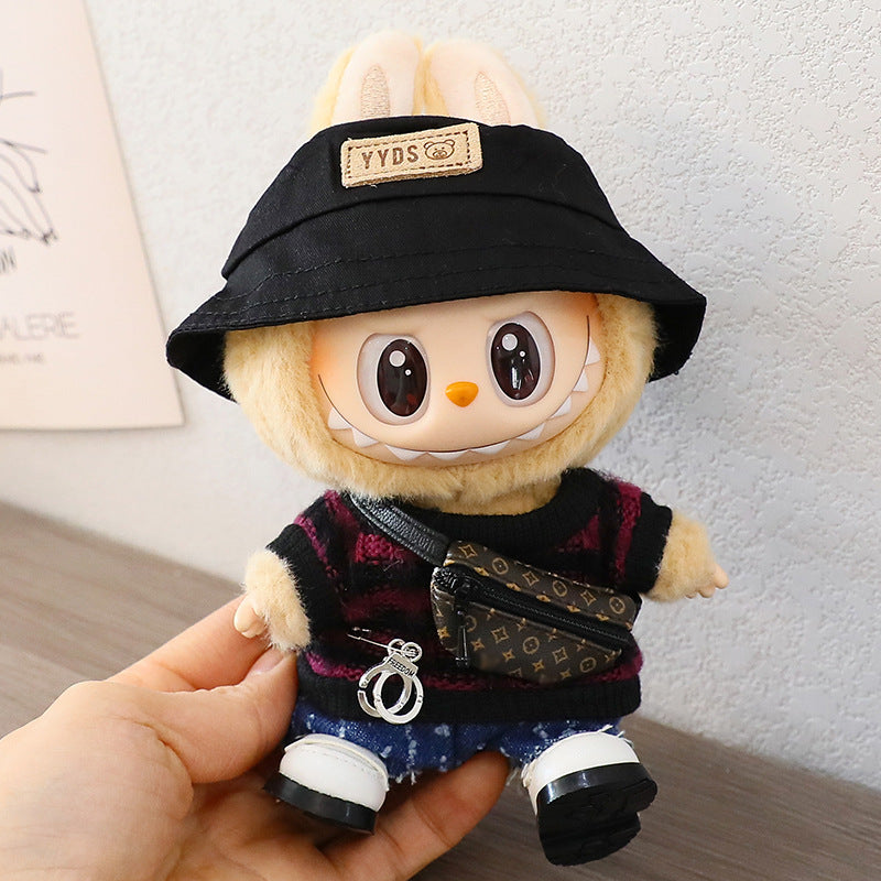Generation One and Two Rags Clothes Labubu Blind Box Keychain Vinyl Doll Sweater suit Hat Shoes Glasses