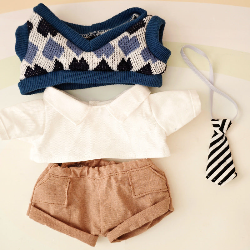 Casual clothes suitable for pulling cloth clothes for 37cm Labubu vinyl doll clothes replacement suit shoes bag