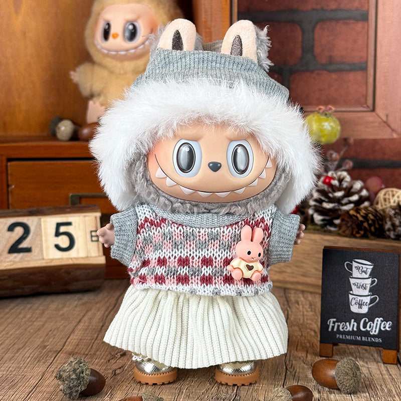 Suitable for labubu doll clothes 17cm pull cloth doll clothes small jewelry doll for suit wholesale
