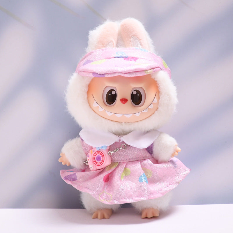 Labubu Doll Sparkling Love Skirt Suit & Accessories for Pendant Doll