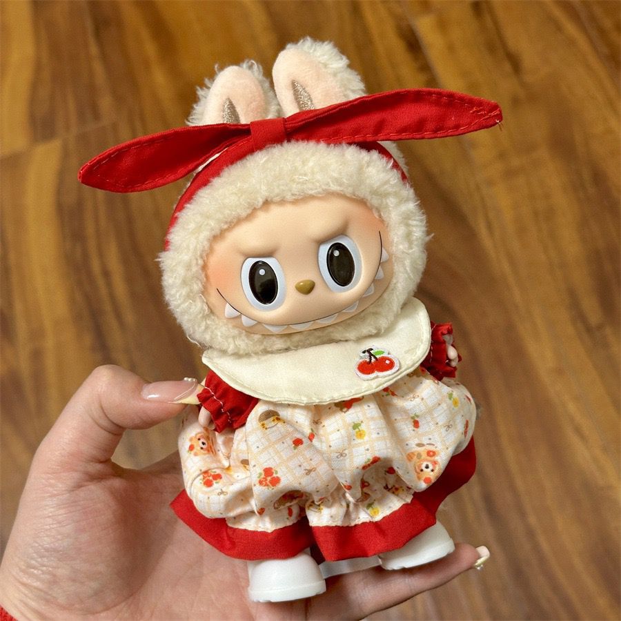 17cm Labubu Pendant Wearing Baby Clothes high quality Labubu Blind Box Pendant Doll Clothes Decorative suit