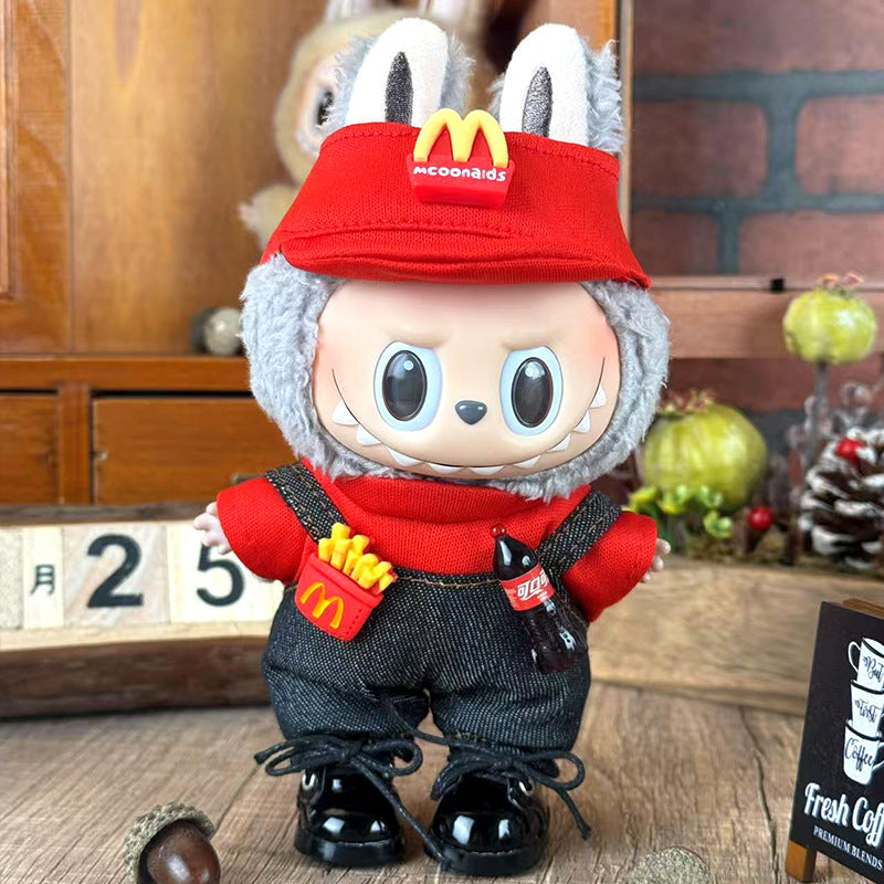 Suitable for labubu doll clothes 17cm pull cloth doll clothes small jewelry doll for suit wholesale