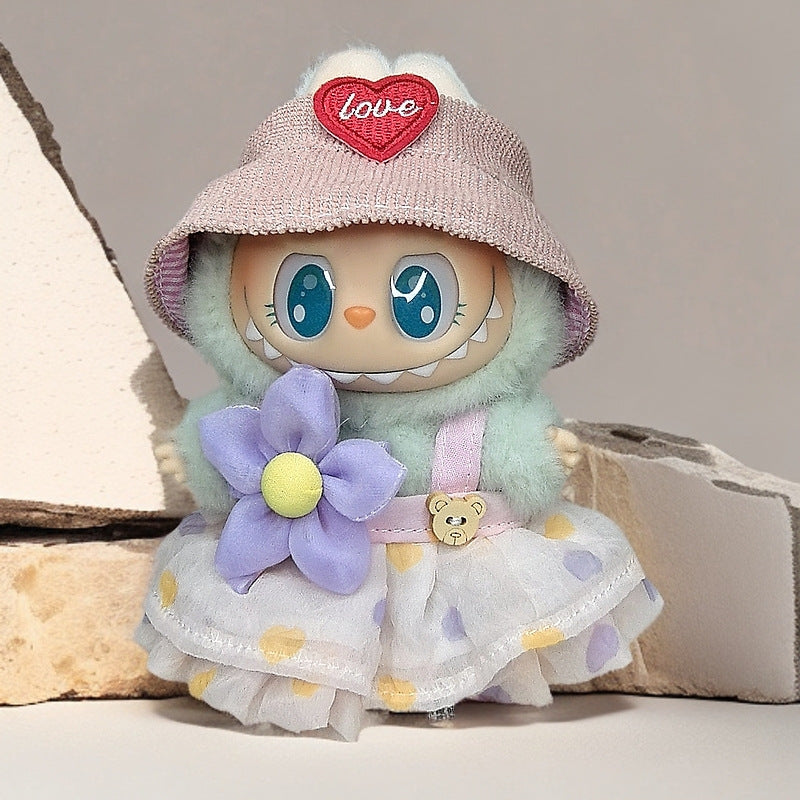 Labubu Doll Outfit Set - Skirt, Hat & Accessories