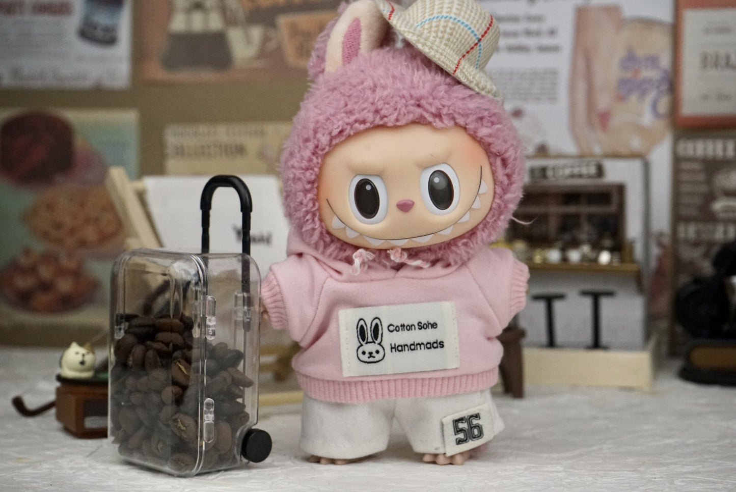 17cm Labubu Doll Hooded Vest Outfit - DIY Matching Clothes