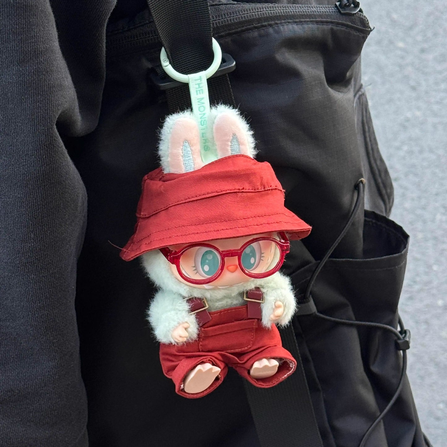 Labubu Doll Outfit Set - Overalls, Hat & Glasses for 15cm Vinyl Doll