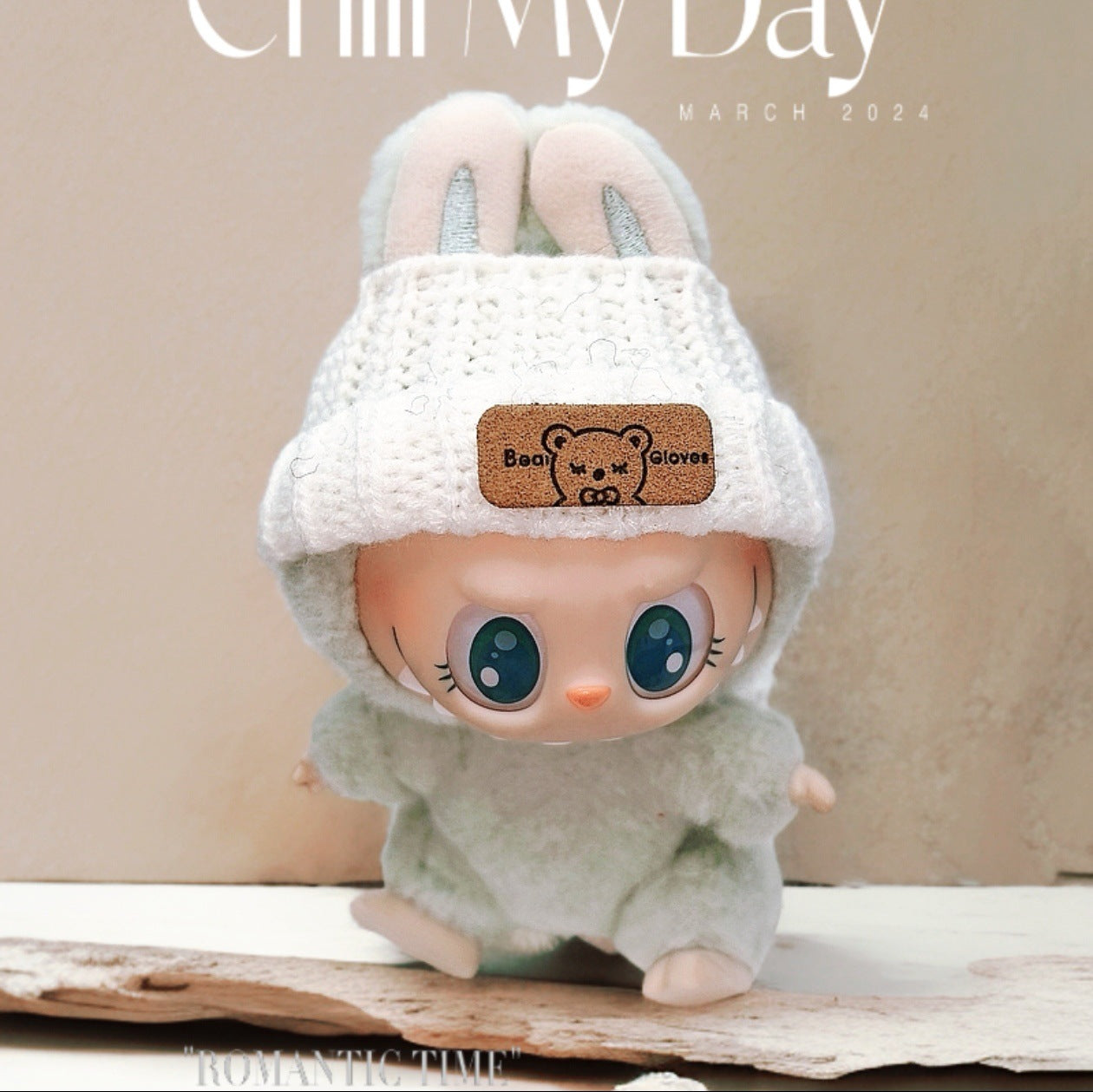 Labubu Doll Outfit Set for 17cm Vinyl Doll - Pink Hat & Sunglasses