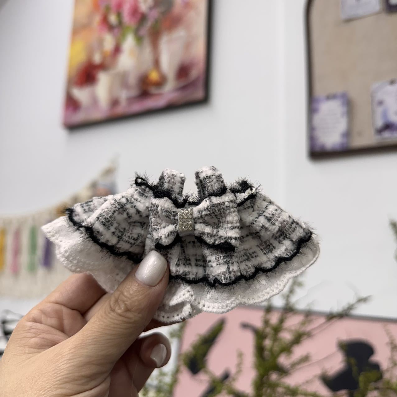 Labubu Doll Dress - Retro Bow Lace Skirt for 10cm-17cm Dolls