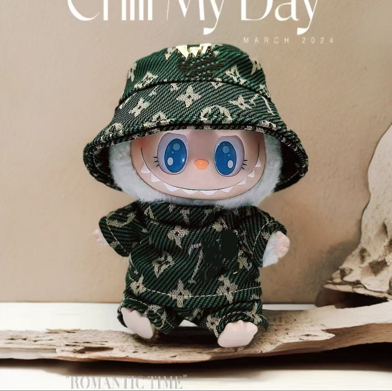 Labubu Doll Outfit Set - 1st & 2nd Gen Clothes (Green, Black, Brown)
