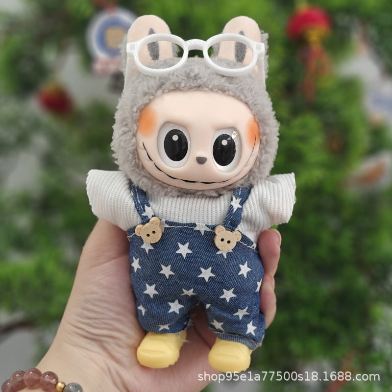 Labubu Doll Clothes for 17cm Plush Doll - Cute Dress-Up Outfits