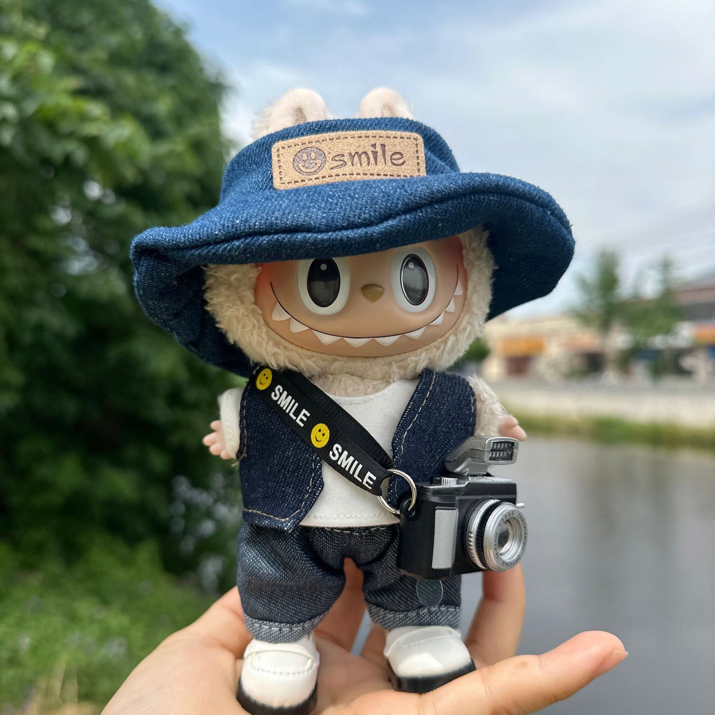 New Cameraman Labubu Pendant Baby Clothes Accessories suit Labubu Doll Keychain for Summer Baby Clothes