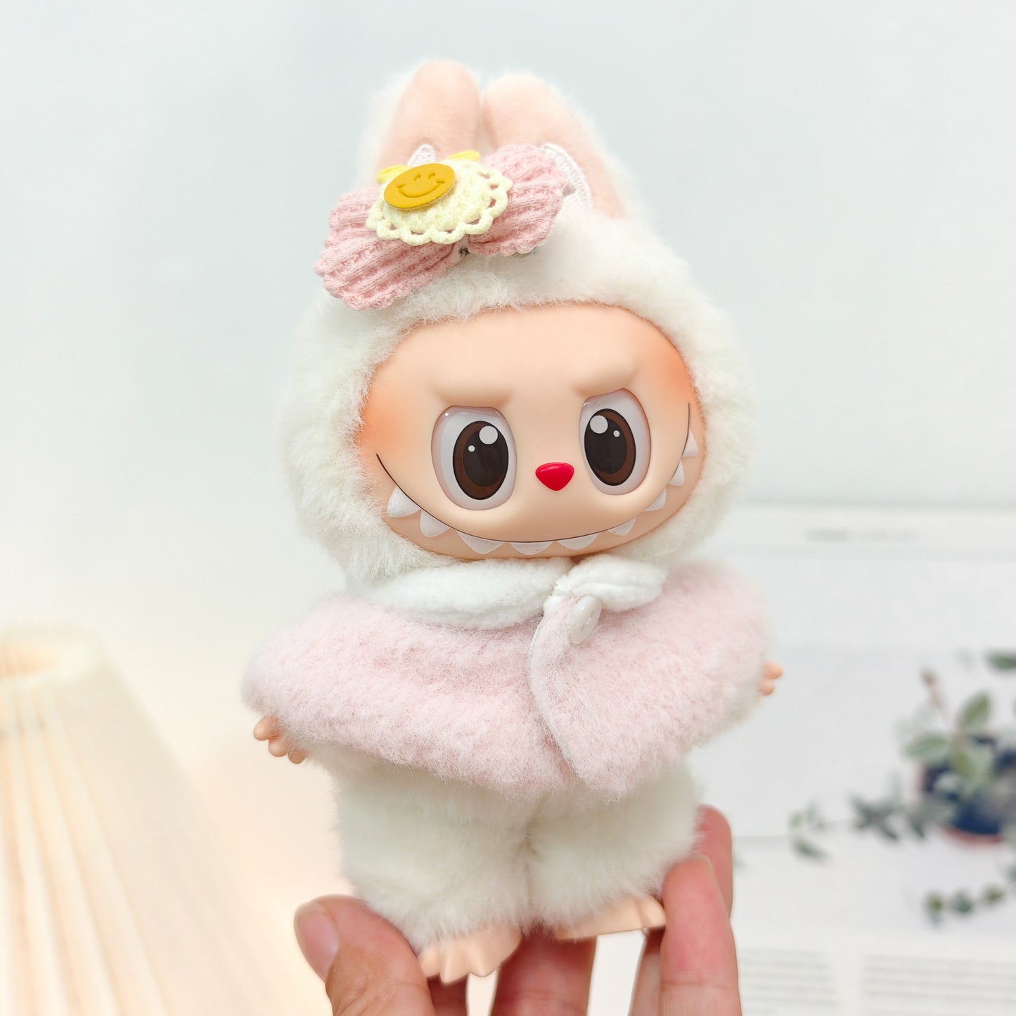 Labubu Doll Clothes Set - Shawl, Scarf & Hat for 15-17cm Vinyl Dolls