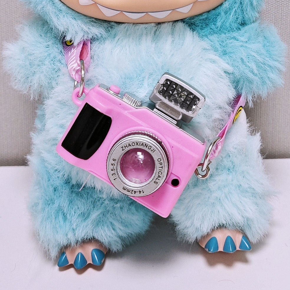 Labubu Doll Mini Camera Pendant - Black, Pink, Blue, Yellow