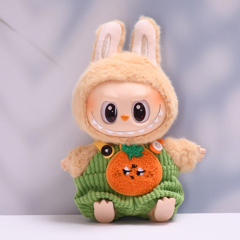 Labubu Doll Overalls Outfit - Persimmon, Fox, Apple, Biscuit Colors