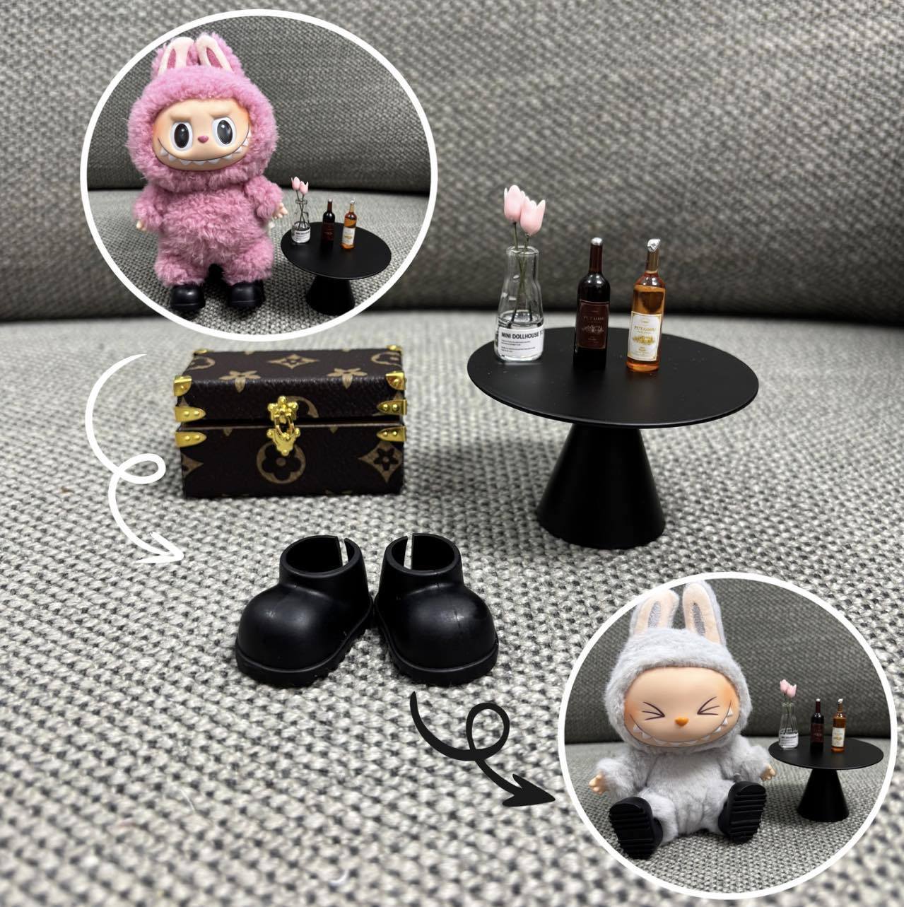 Labubu Doll Macaron Style Outfit for 17cm Vinyl Doll - Baby Clothes Set