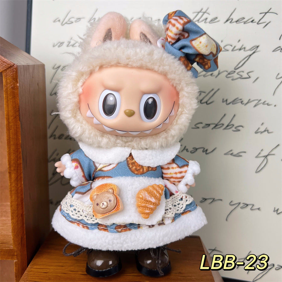 17cm Labubu Doll Clothes Set - High Quality Replacement Outfits (Excluding Doll & Shoes)