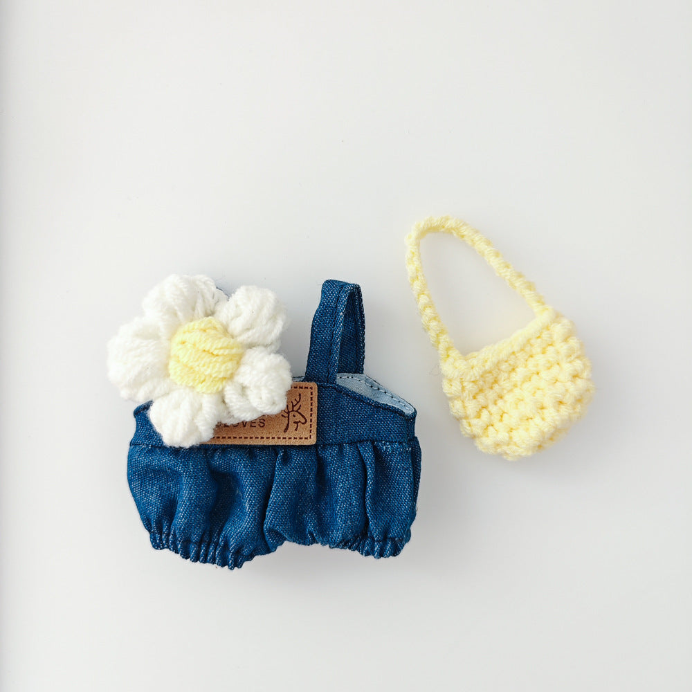 Labubu One, Two and Three Generation Pendant suit Clothes Macaron Blind Box Labubu Floret Strap Pants Satchel Doll Clothes