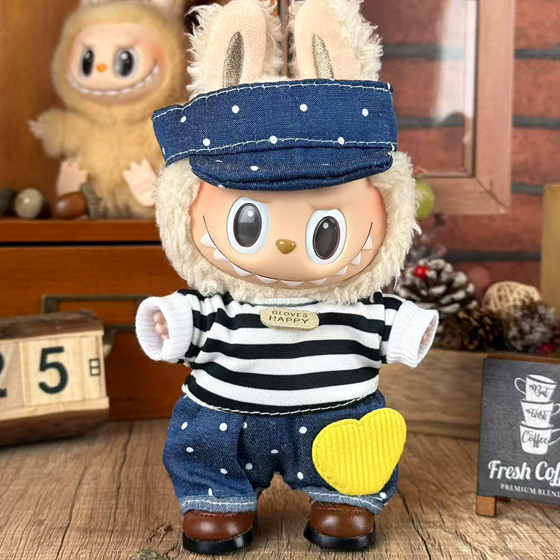 Suitable for labubu doll clothes 17cm pull cloth doll clothes small jewelry doll for suit wholesale