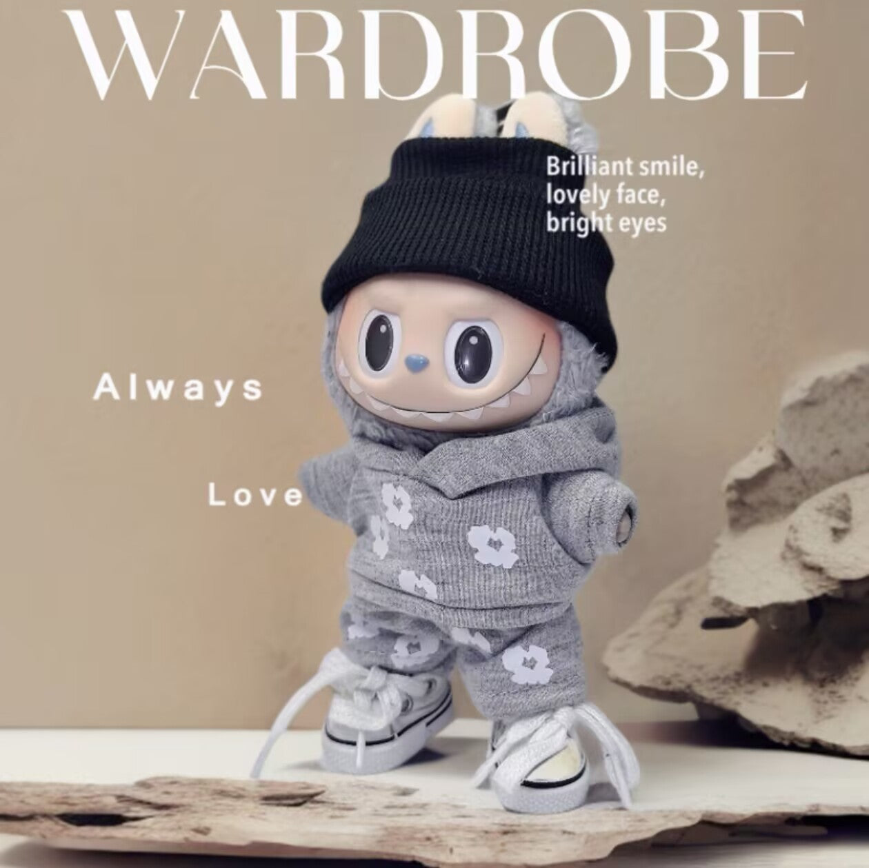 Labubu Doll Clothes - 17cm ALO Logo Outfit Set for Vinyl Dolls
