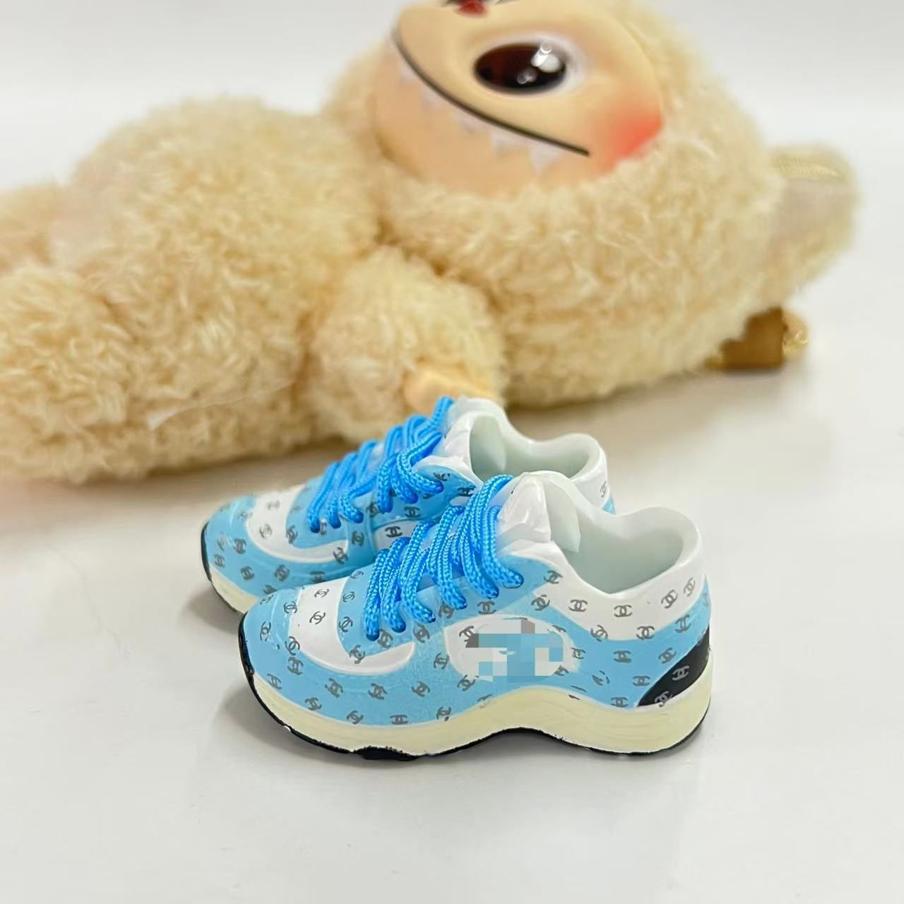 Labubu Plush Doll Clothes 17cm Plush Vinyl Doll Bag Hanging Replacement Shoe Model Pendant Blind Box