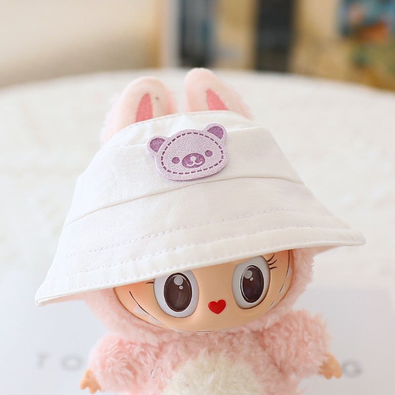 The first and second generation labubu sit party doll clothes the third generation cola vinyl blind box clothes fisherman hat suspenders pants suit