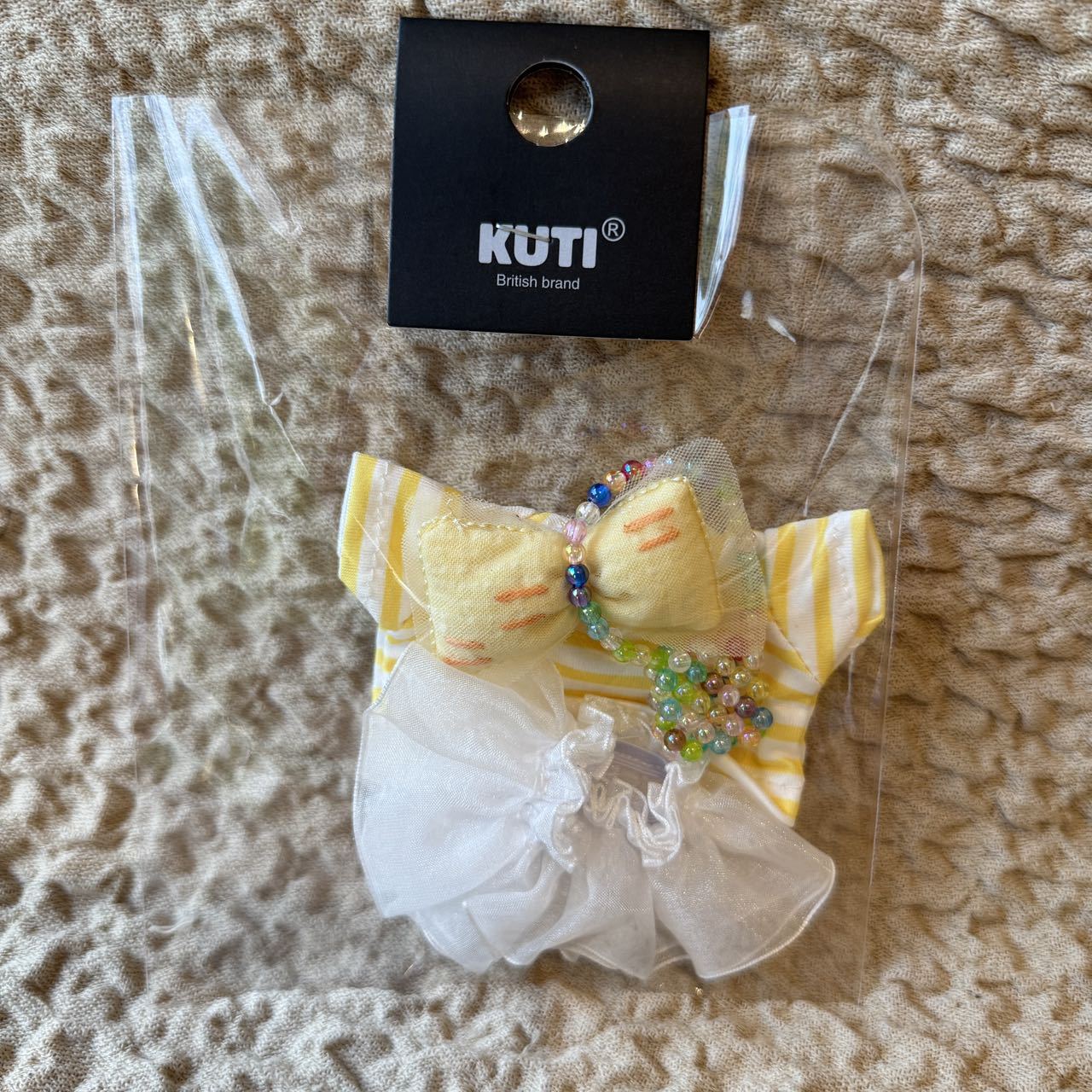 Labubu Doll White Gauze Tutu Skirt with Macaron Bow