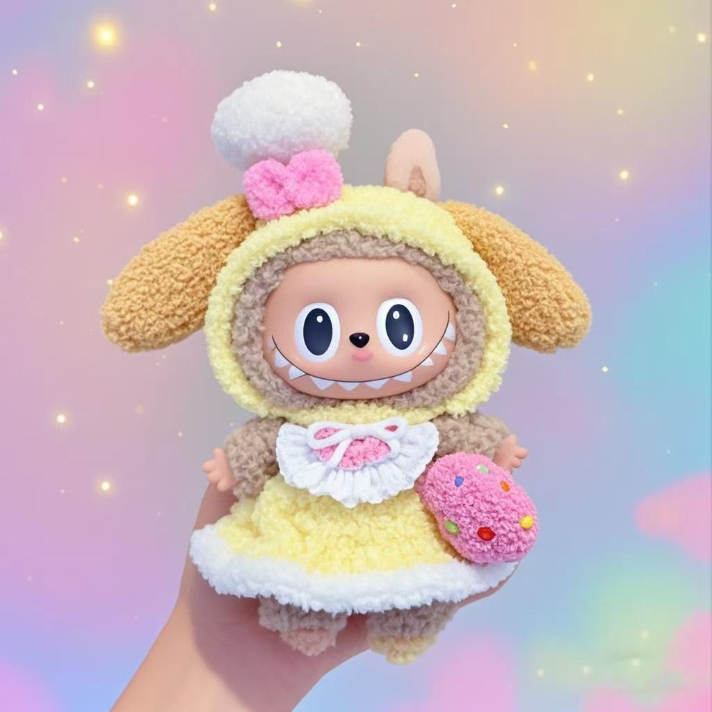 Labubu Doll Clothes 17cm Hand-Crocheted Outfits for 1st & 3rd Gen