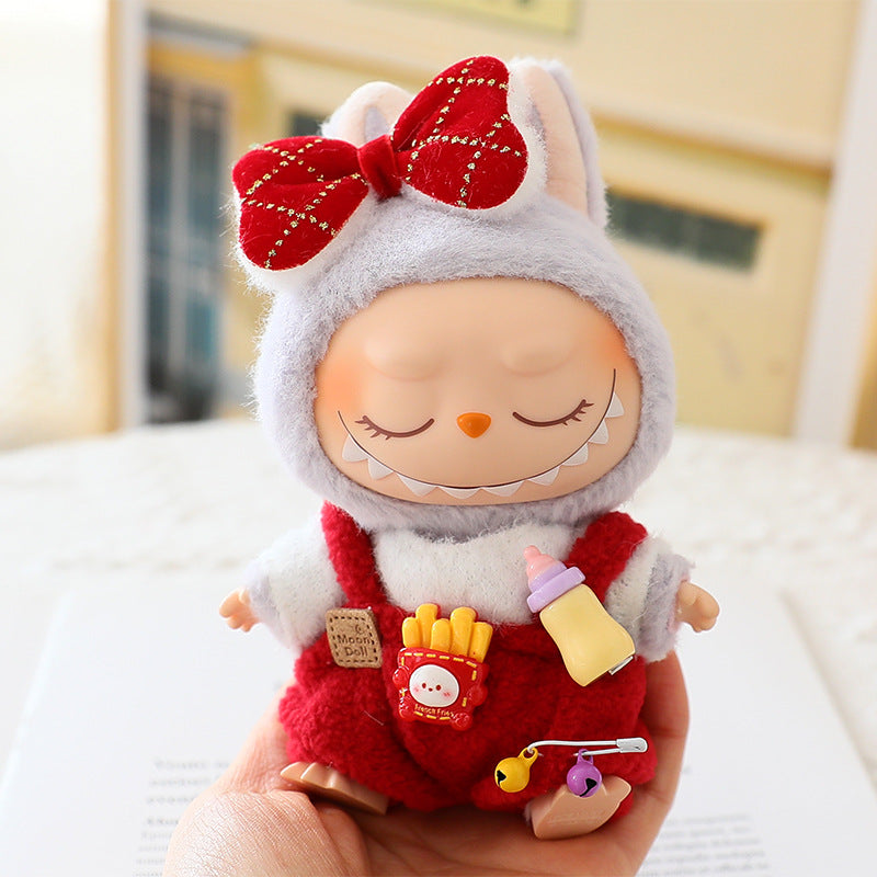 Labubu Labubu Baby Clothes Vinyl Blind Box Generation II Cute Red Baby Bottle Strappy Pants Clothes suit Shoes