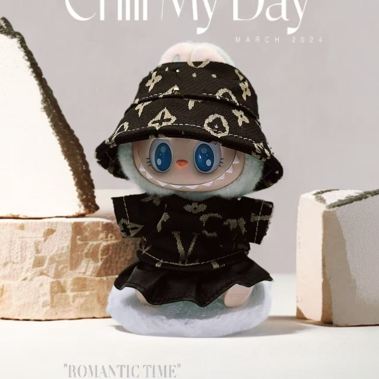 Labubu Doll Outfit Set - 1st & 2nd Gen Clothes (Green, Black, Brown)