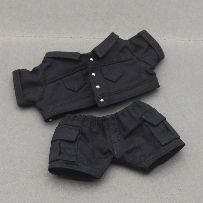 Pendant Labubu Doll Coat One, Two and Three Generation Labubu Doll Denim Jacket Coat Pocket Pants suit