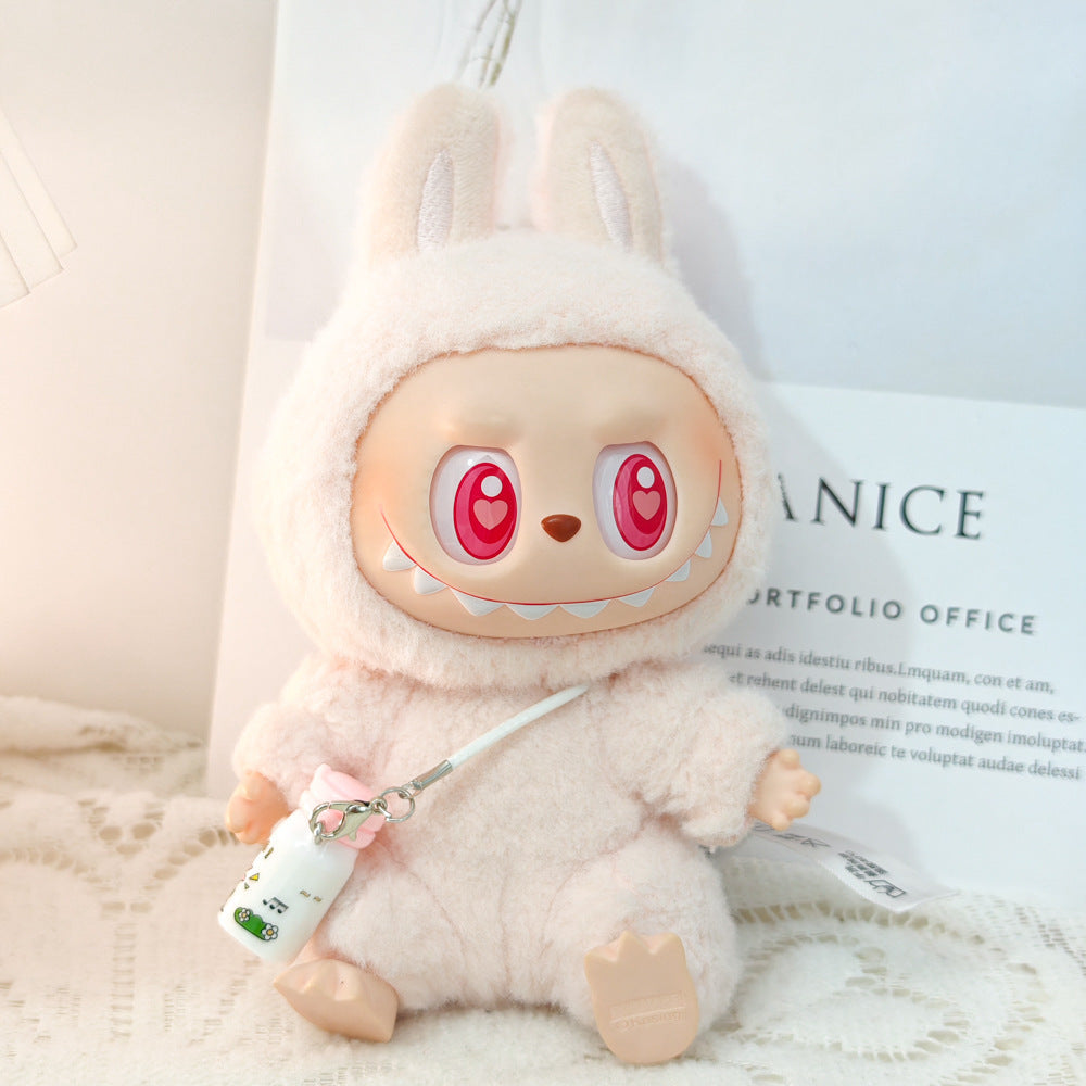 Clothing Only: First, Second, and Third Generation Blind Box Labubu Pendant Clothing, Sitting Labubu Party Doll Pink Sweater