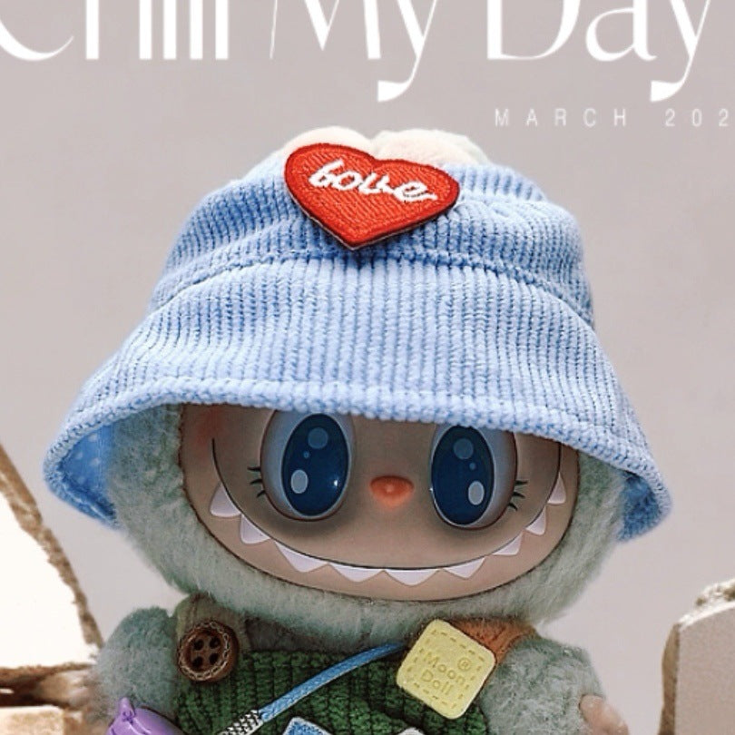Labubu Doll Outfit - 17cm Cute Overalls & Hat Set