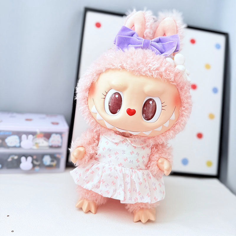 Labubu 38cm Doll Dress - Sweet Heart Outfit & Accessories