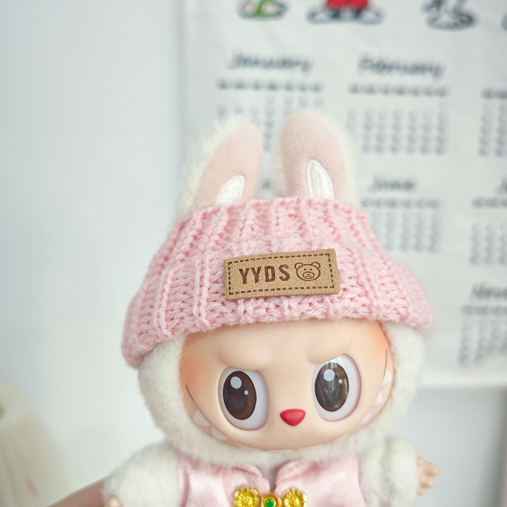 Labubu Doll Ancient Pink Tang Suit Outfit with Hat & Accessories