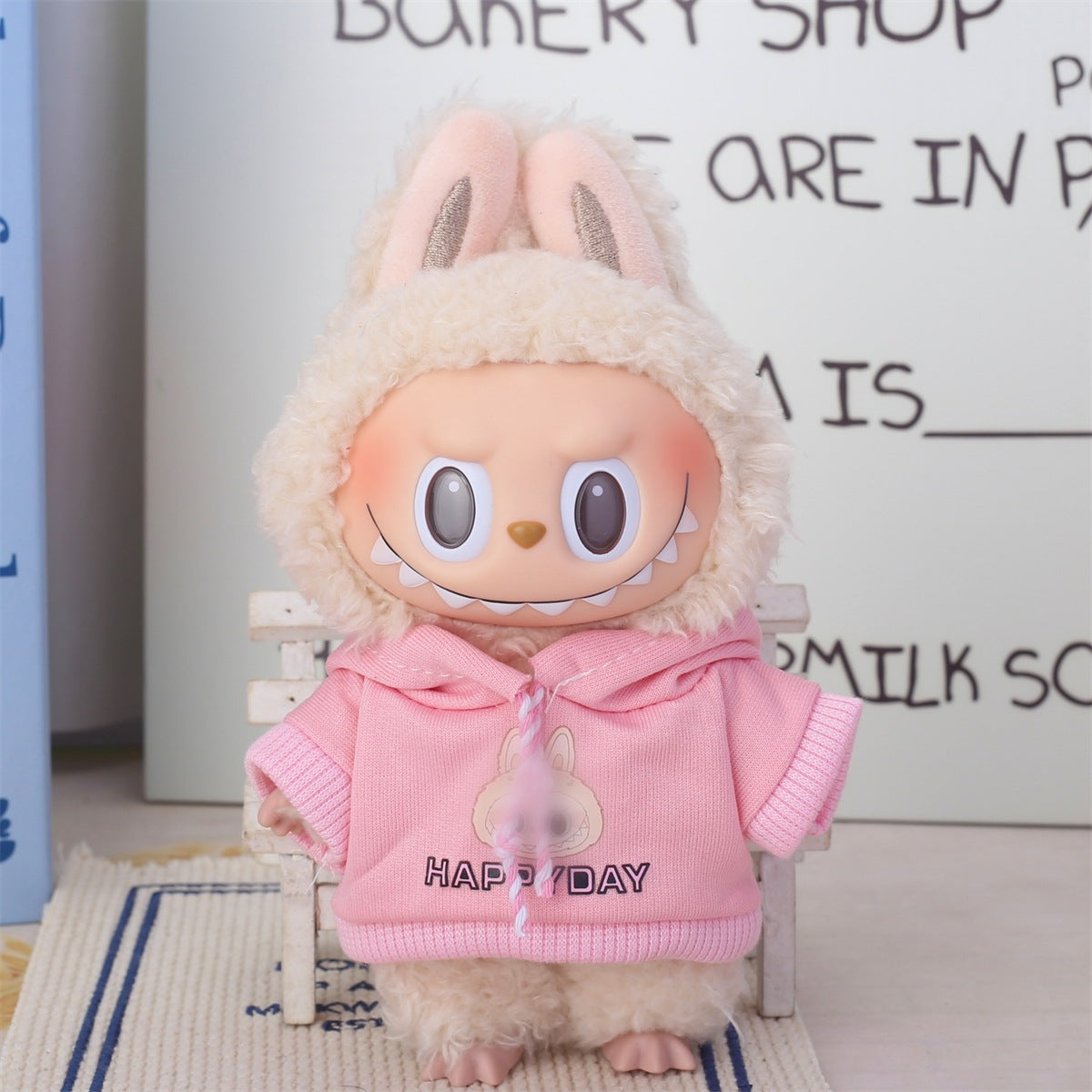 17cm Labubu Second Generation Clothes Labubu Plush Doll Toy Dress Denim suit Skirt Doll Clothes