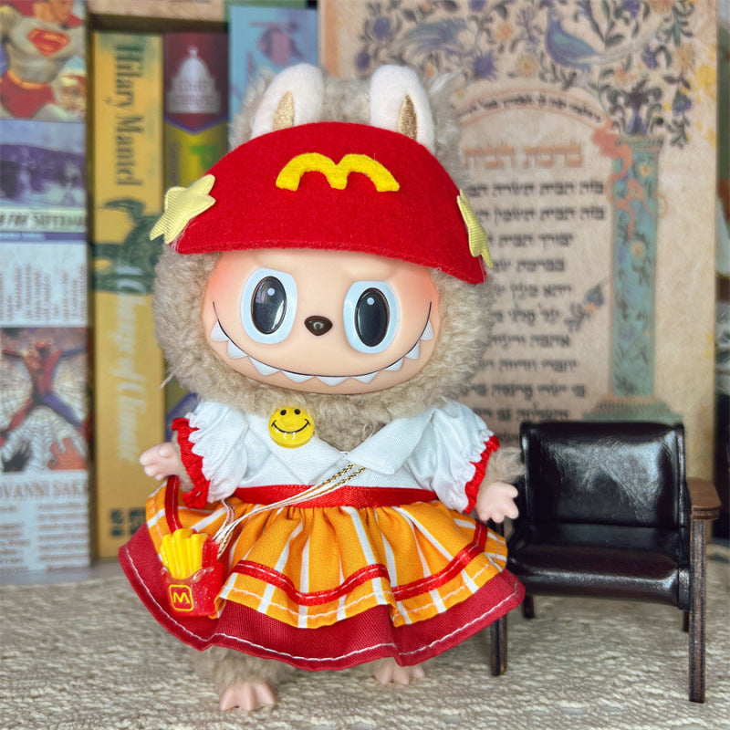 Labubu Smiley Face Shirt for 17cm Doll - Cute Wearable Outfit