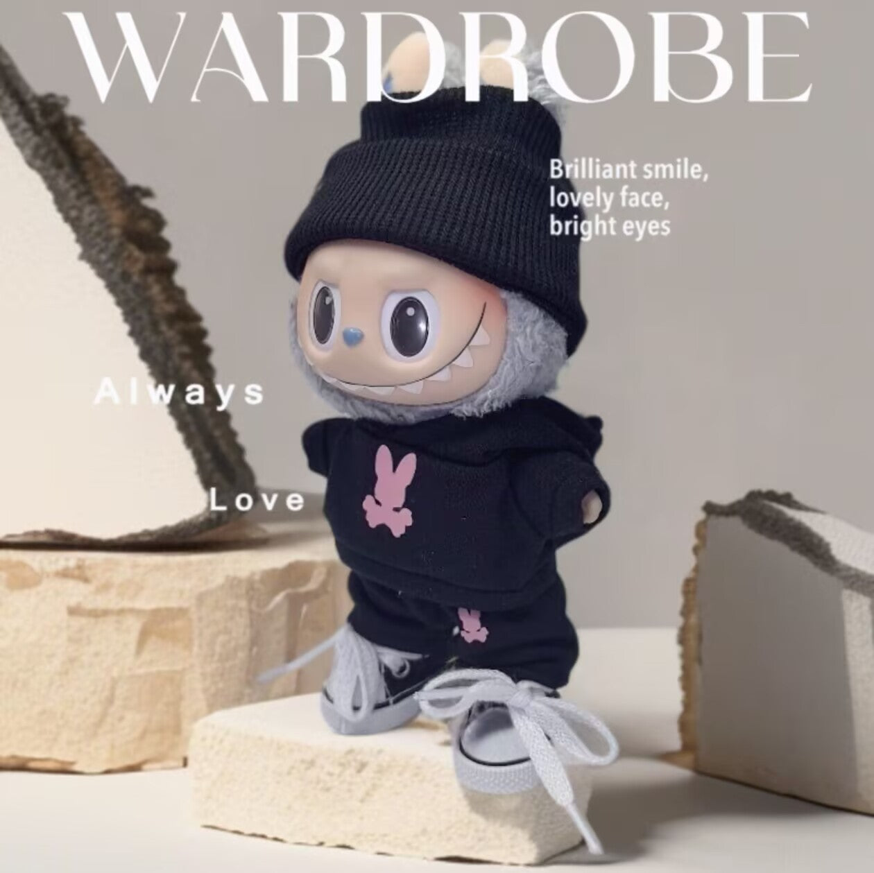 Labubu Doll Clothes - 17cm ALO Logo Outfit Set for Vinyl Dolls