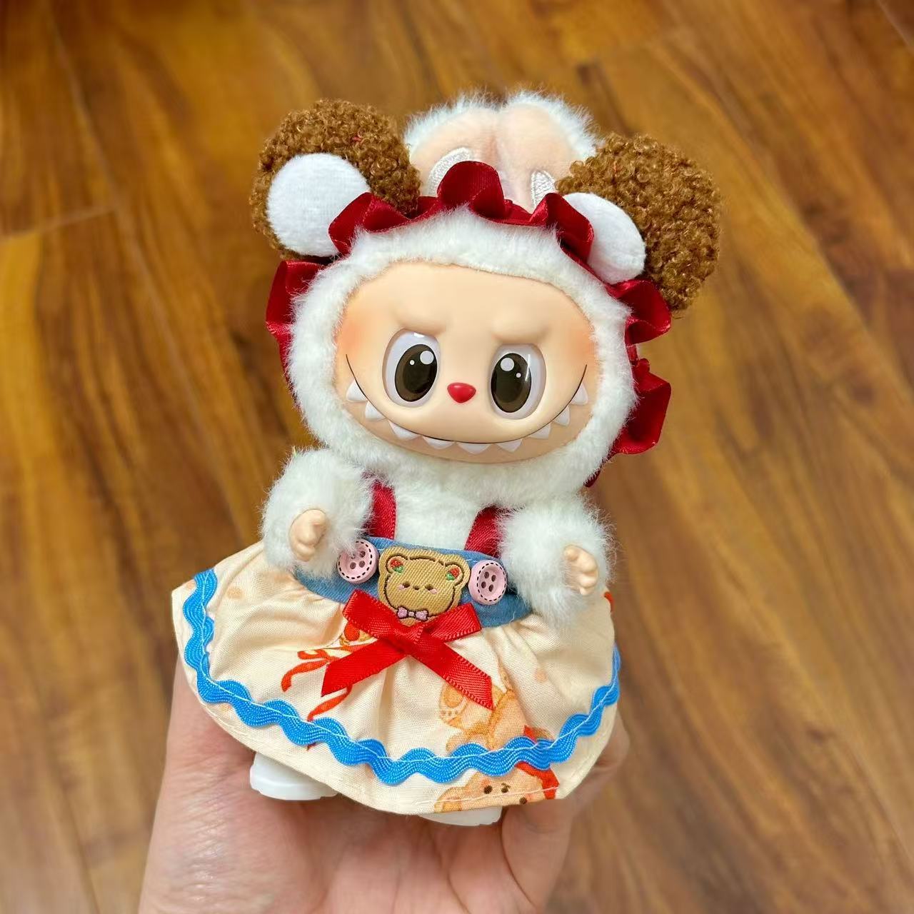 17cm Labubu Pendant Wearing Baby Clothes high quality Labubu Blind Box Pendant Doll Clothes Decorative suit